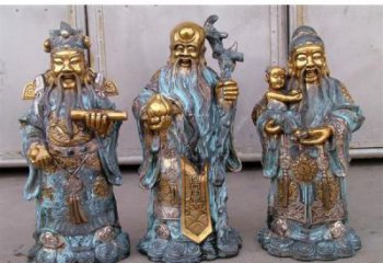 福祿壽雕塑廠家，仿銅佛像價格，家居佛堂擺件