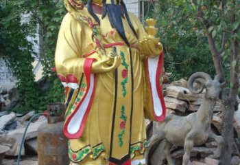 文財(cái)神雕塑廠家，彩繪玻璃鋼佛像，寺廟佛像小品