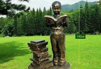 讀書雕塑廠家，校園仿銅兒童雕塑，玻璃鋼讀書人物雕塑小品