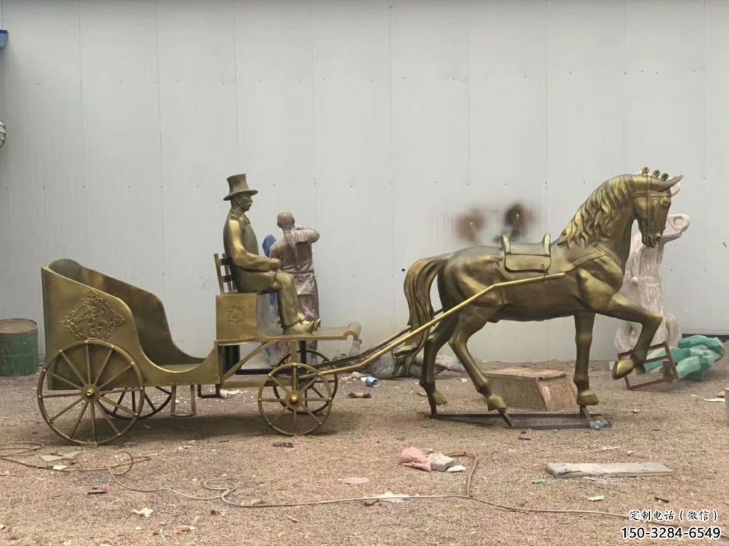 馬夫雕塑廠家，古代人物小品，馬夫趕車雕塑制作價(jià)格