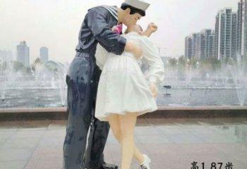 愛(ài)情雕塑廠家，愛(ài)情人物雕塑小品，情侶親吻雕塑擺件