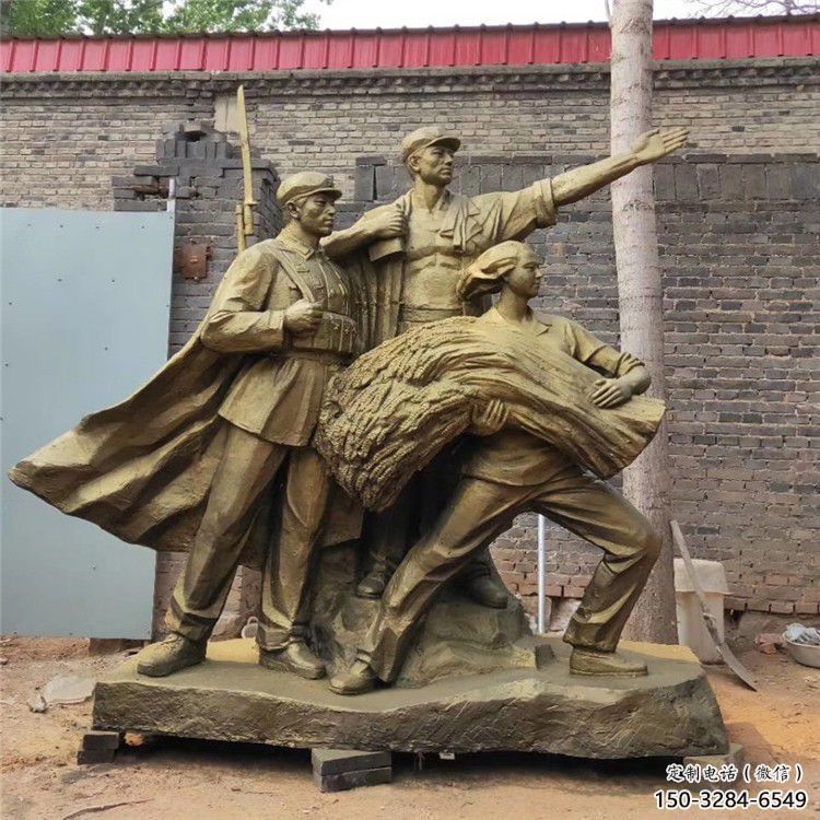 軍人雕塑廠家，革命主題雕塑，軍人戰(zhàn)士雕塑小品