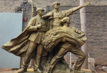軍人雕塑廠家，革命主題雕塑，軍人戰(zhàn)士雕塑小品