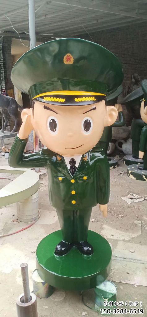 警察雕塑廠家，彩繪卡通人物，玻璃鋼警察雕塑制作