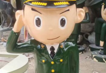 警察雕塑廠家，彩繪卡通人物，玻璃鋼警察雕塑制作