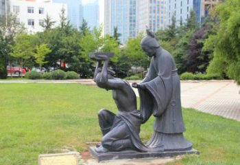 岳母刺字雕塑廠家，典故人物擺件，古代歷史人物雕塑小品