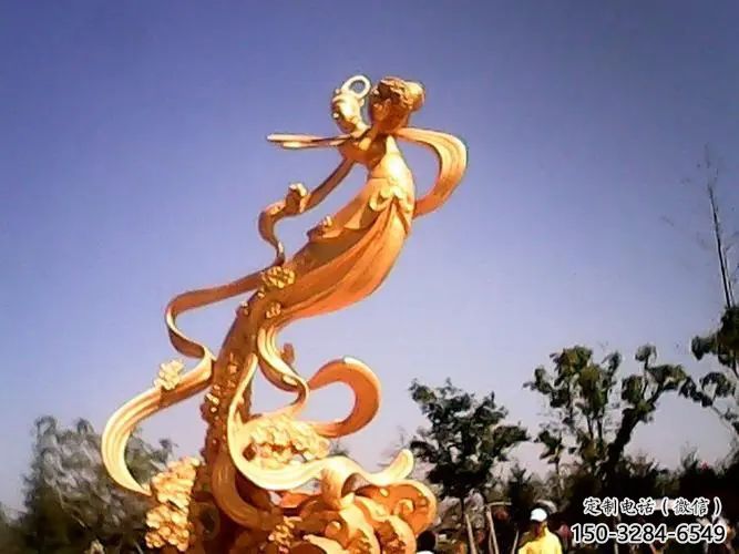 天女散花雕塑廠家，古代神話人物小品，廣場雕塑擺件