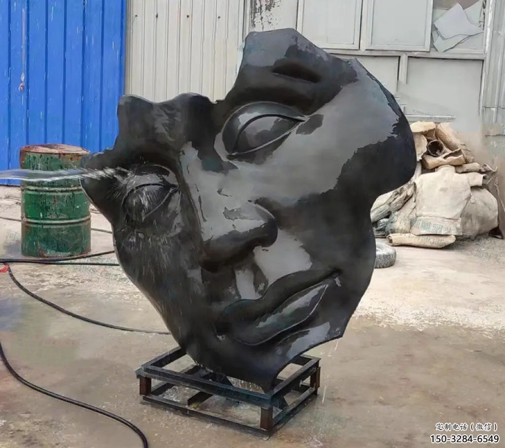 人臉雕塑廠家，抽象人頭像雕塑，抽象人臉雕塑制作