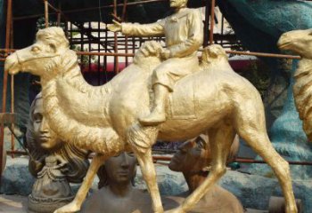 絲綢之路雕塑廠家，古代商隊(duì)人物，駱駝運(yùn)輸?shù)袼苄∑?></a>
                  <p class=