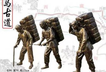 茶馬古道雕塑廠家，運(yùn)茶文化主題，古代歷史人物雕塑小品