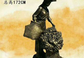 農(nóng)民雕塑廠家，豐收主題雕塑小品，農(nóng)村勞動(dòng)人物場(chǎng)景雕塑