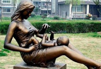母愛雕塑廠家，母親孩子雕塑，公園仿銅人物小品