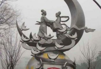 鵲橋會(huì)雕塑廠家，愛(ài)情人物小品雕塑，古代鵲橋會(huì)雕塑制作