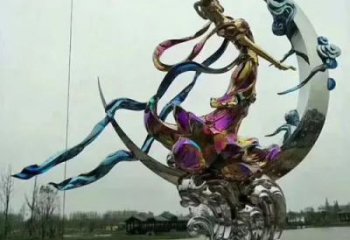 嫦娥奔月雕塑廠家，神話愛情人物小品，公園廣場(chǎng)雕塑