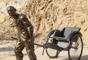 車(chē)夫雕塑廠家，街頭人物擺件，玻璃鋼車(chē)夫雕塑制作