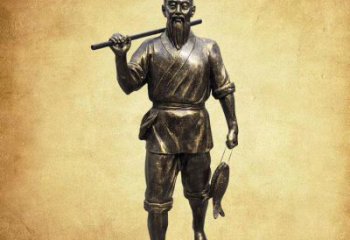 捕魚雕塑廠家，民俗人物雕塑，公園漁夫捕魚雕塑