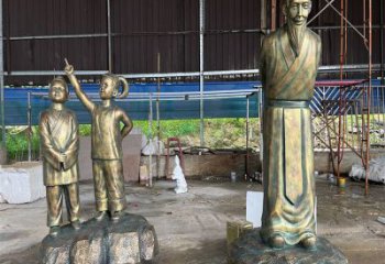 書生雕塑廠家，古代私塾人物小品，玻璃鋼書生雕塑制作