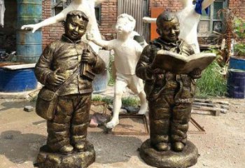 看書娃雕塑廠家，校園看書娃雕塑制作