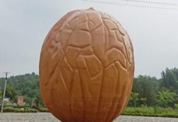 核桃雕塑廠家，仿真瓜果擺件，玻璃鋼創(chuàng)意雕塑小品