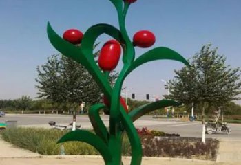 棗雕塑，農(nóng)作物公園小品，玻璃鋼仿真棗雕塑廠家