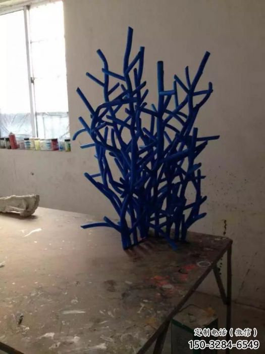 海草雕塑廠家，海洋植物景觀擺件，玻璃鋼仿真海草雕塑小品