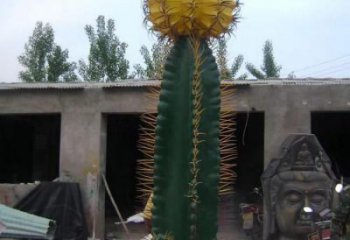 仙人掌雕塑廠家，廣場公園花卉擺件，玻璃鋼仙人掌雕塑小品