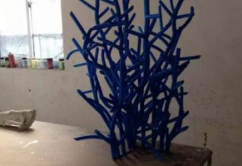 海草雕塑廠家，海洋植物景觀擺件，玻璃鋼仿真海草雕塑小品