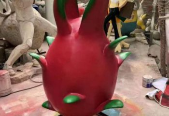 火龍果雕塑廠家，仿真小品水果，玻璃鋼火龍果彩繪雕塑