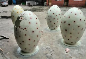 恐龍蛋雕塑廠家，卡通景觀小品，玻璃鋼卡通恐龍蛋雕塑擺件
