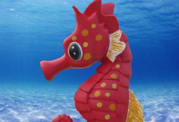 海馬雕塑廠家，彩繪海洋生物雕塑，仿真海馬雕塑廠
