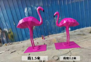 火鳥雕塑廠家，幾何彩繪雕塑，仿真火鳥雕塑制作