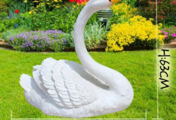 天鵝雕塑廠家，仿真動物小品，庭院玻璃鋼天鵝雕塑