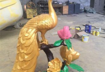 鳳凰雕塑廠家，玻璃鋼鳳凰雕塑廠，商場(chǎng)動(dòng)物小品