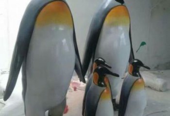 企鵝雕塑廠家，仿真海洋生物雕塑，玻璃鋼企鵝雕塑制造商