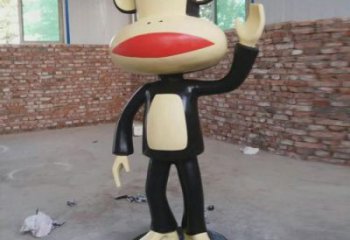 猴子雕塑廠家，卡通動物小品，彩繪猴子雕塑制作廠