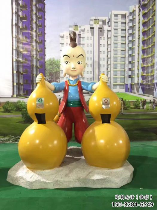廣場(chǎng)濟(jì)公垃圾桶雕塑