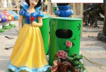 動(dòng)漫白雪公主垃圾桶雕塑