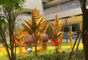 城市水稻雕塑廠(chǎng)家 風(fēng)景區(qū)彩繪雕塑 抽象擺件