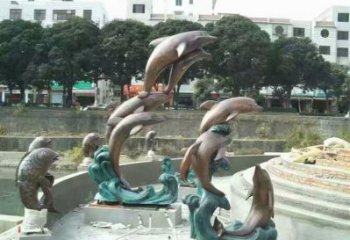 古銅色海豚雕塑廠家 大型城市雕塑 商業(yè)街擺件