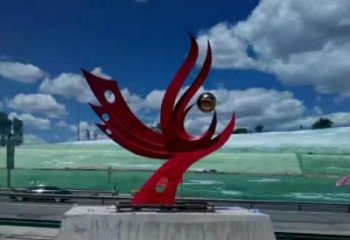 城市鳳凰雕塑廠家 風(fēng)景區(qū)彩繪雕塑 抽象擺件