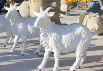 田間綿羊雕塑 彩繪仿真雕塑 園林擺件