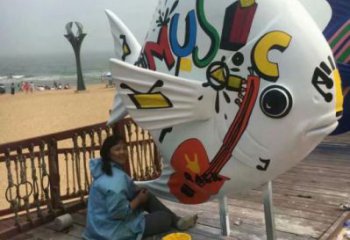 大型金魚(yú)雕塑 步行街宣傳雕塑 仿真擺件