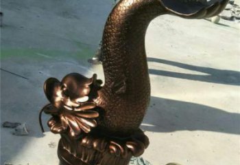 古銅色金魚(yú)雕塑 大型城市雕塑 商業(yè)街?jǐn)[件