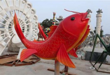 廣場(chǎng)金魚(yú)雕塑 公園仿真雕塑 抽象擺件