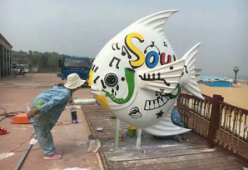 售樓處金魚(yú)雕塑 商業(yè)街仿真雕塑 海洋生物擺件