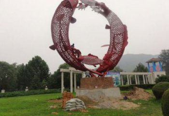 鏤空鯉魚(yú)雕塑 廣場(chǎng)近代雕塑 門(mén)口小品