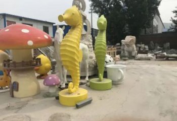 大型海馬雕塑 商業(yè)街廣場(chǎng)雕塑 古銅色擺件
