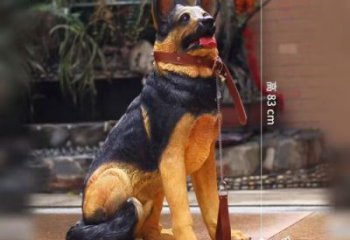 彩繪狼狗雕塑 仿真犬類雕塑 步行街擺件