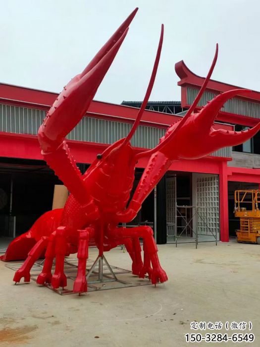 田間龍蝦雕塑 彩繪仿真雕塑 園林擺件 田間龍蝦雕塑 彩繪仿真雕塑 園林擺件