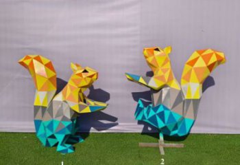 公園松鼠雕塑 酒店門(mén)口雕塑 彩繪擺件